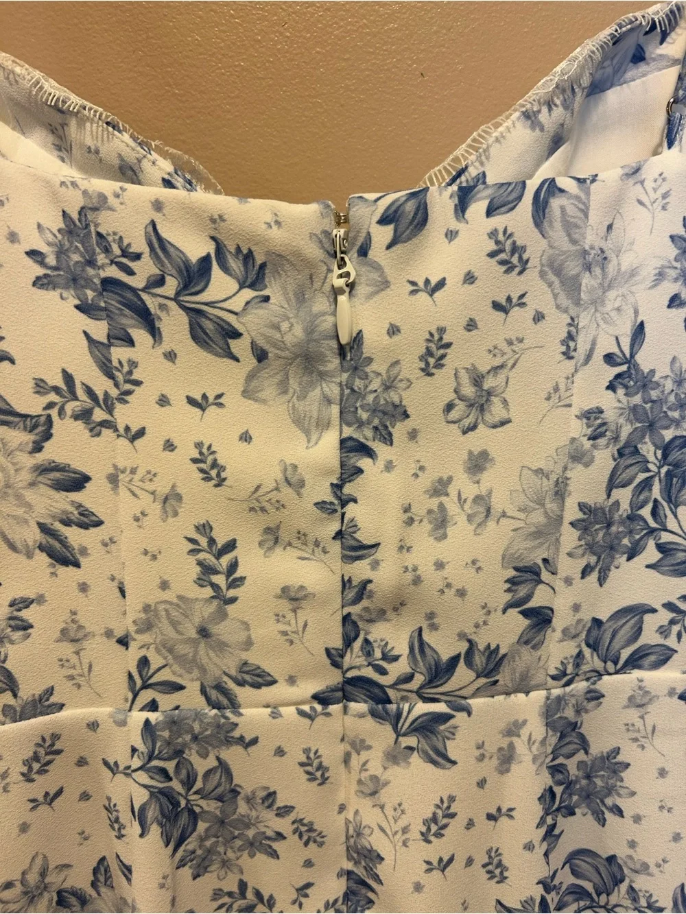 House of CB Dress Charlotte Like New- blue and cream - Picture 5 of 12